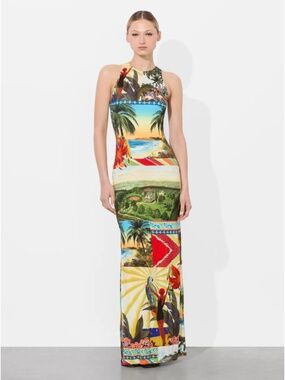 corset bustier maxi dress Nicoletta Silver Glossy Pleated Corset Maxi Dress